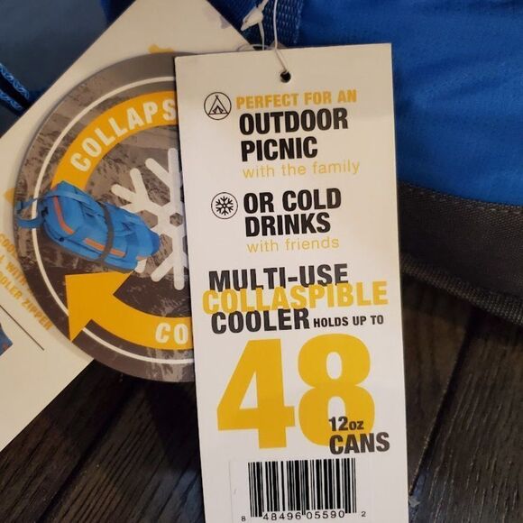 RG Blue Collapsible Cooler Holds 48 Cans Waterproof & Antimicrobial New - Picture 7 of 12
